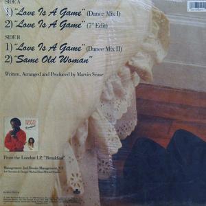 Back Cover Single Marvin Sease - Love Is A Game