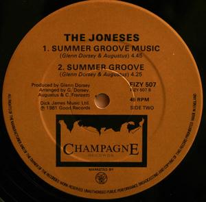 Back Cover Single The Joneses - Summer Groove