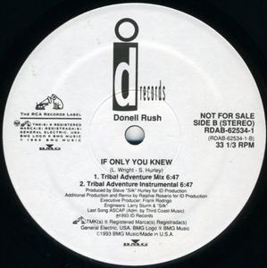 Back Cover Single Donell Rush - If Only You Knew