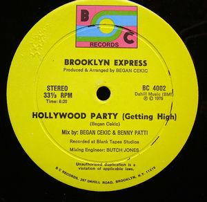 Back Cover Single Brooklyn Express - Hollywood Party (Getting High)