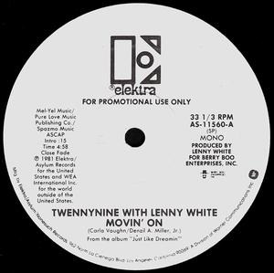 Back Cover Single Twennynine Featuring Lenny White - Movin' On