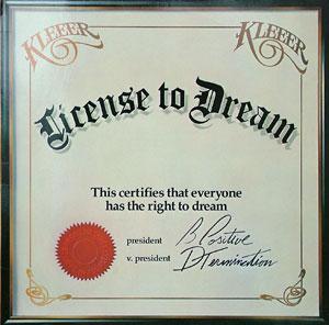 Front Cover Album Kleeer - License To Dream