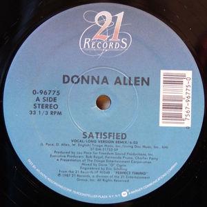 Front Cover Single Donna Allen - Satisfied