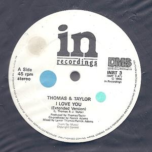 Front Cover Single Thomas And Taylor - I Love You