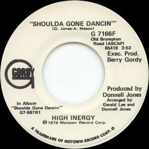 Front Cover Single High Inergy - Shoulda Gone Dancin'