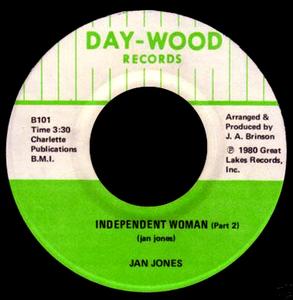 Front Cover Single Jan Jones - Independent Woman