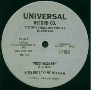 Front Cover Single Missy Dee And The Melody Crew - Missy Missy Dee