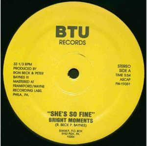 Front Cover Single Bright Moments - She Is So Fine