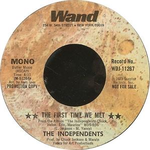 Front Cover Single The Independents - The First Time We Met