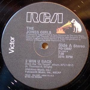 Front Cover Single The Jones Girls - 2 Win U Back