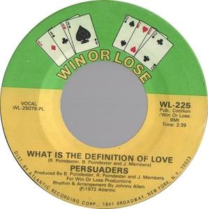 Front Cover Single The Persuaders - What Is The Definition Of Love
