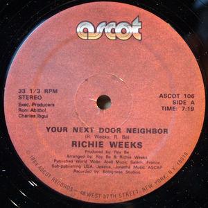 Front Cover Single Richie Weeks - Your Next Door Neighbor