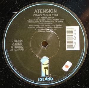 Front Cover Single Atension - Crazy 'Bout You