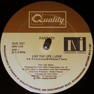 Front Cover Single Fantasy - Live The Life I Love