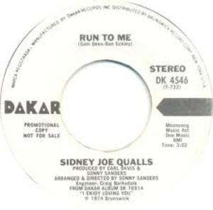 Front Cover Single Sidney Joe Qualls - Run To Me