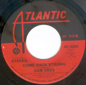 Front Cover Single Sam Dees - Come Back Strong