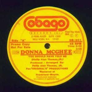 Front Cover Single Donna Mcghee - You Should Have Told Me