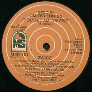 Front Cover Single 2wice - You Set Me On Fire