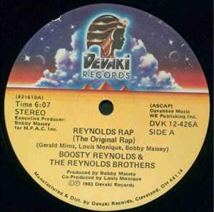 Front Cover Single Boosty Reynolds - Reynolds Rap (The Original Rap)