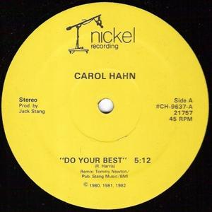 Front Cover Single Carol Hahn - Do Your Best