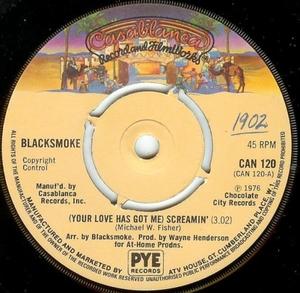 Front Cover Single Blacksmoke - (Your Love Has Got Me) Screamin'