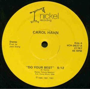 Front Cover Single Carol Hahn - Do Your Best