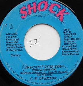 Front Cover Single C.b. Overton - If I Can't Stop You