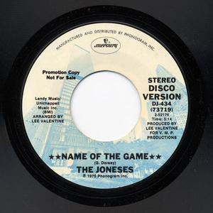 Front Cover Single The Joneses - Name Of The Game