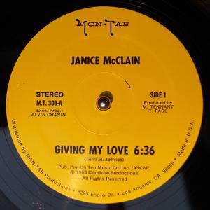 Front Cover Single Janice Mcclain - Giving My Love