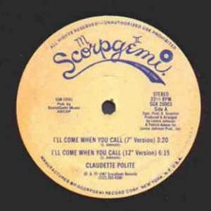 Front Cover Single Claudette Polite - I'll Come When You Call