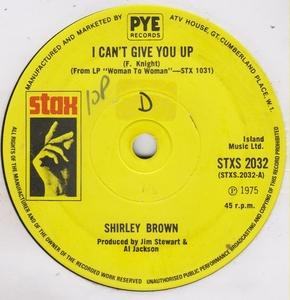 Front Cover Single Shirley Brown - I Can't Give You Up
