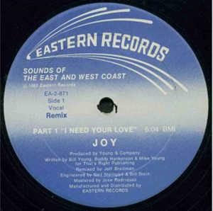 Front Cover Single Joy - I Need Your Love