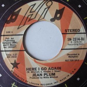 Front Cover Single Jean Plum - Here I Go Again