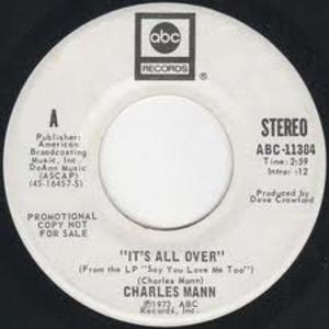 Front Cover Single Charles Mann - It's All Over