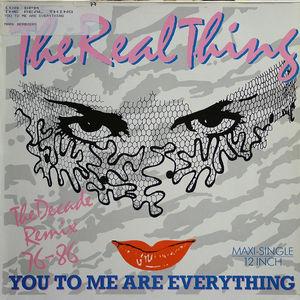Front Cover Single The Real Thing - You To Me Are Everything ( the decade remix)