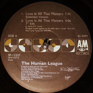 Front Cover Single Human League - Love Is All That Matters