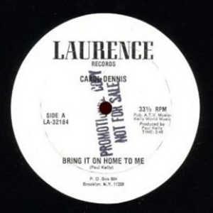 Front Cover Single Carol Dennis - Bring It On Home To Me