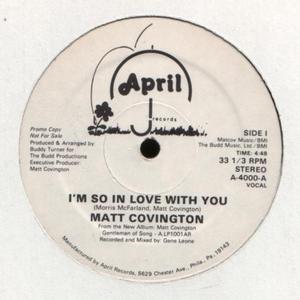 Front Cover Single Matt Covington - I'm So In Love With You