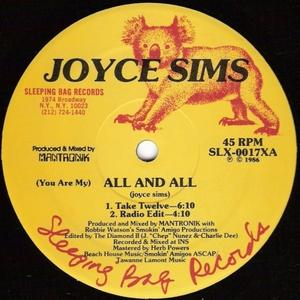 Front Cover Single Joyce Sims - (You Are My) All And All