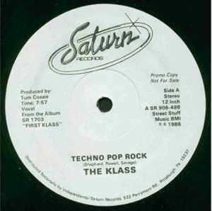 Front Cover Single The Klass - Techno Pop Rock