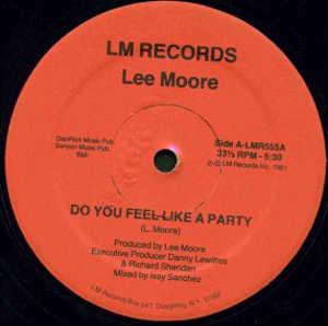 Front Cover Single Lee Moore - Do You Feel Like A Party