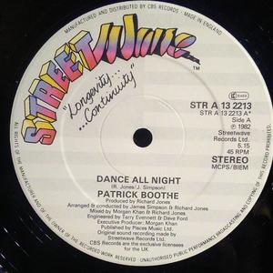 Front Cover Single Patrick Boothe - Dance All Night