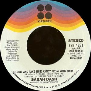 Front Cover Single Sarah Dash - (Come And Take This) Candy From Your Baby