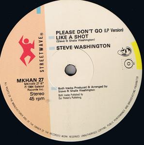 Front Cover Single Steve Washington - Please Don't Go