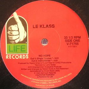 Front Cover Single Le Klass - No Hope