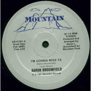 Front Cover Single Aaron Broomfield - I'm Gonna Miss Ya