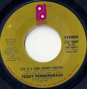 Front Cover Single Teddy Pendergrass - Life Is A Song Worth Singing