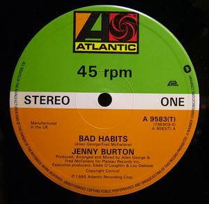 Front Cover Single Jenny Burton - Bad Habits