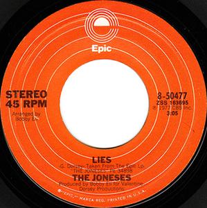 Front Cover Single The Joneses - Lies