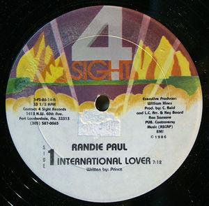 Front Cover Single Randie Paul - International Lover